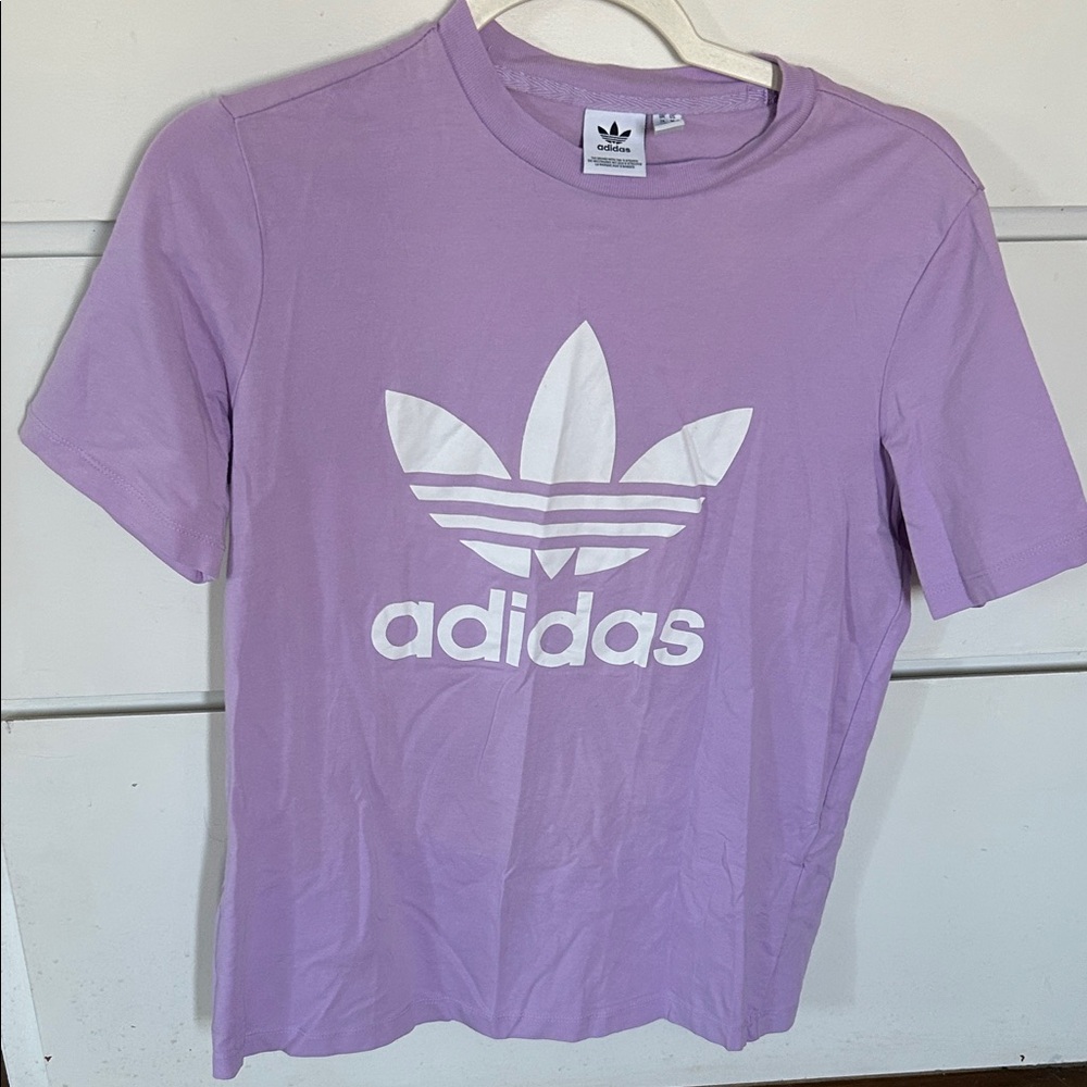 Adidas Lavender Tee with White Logo